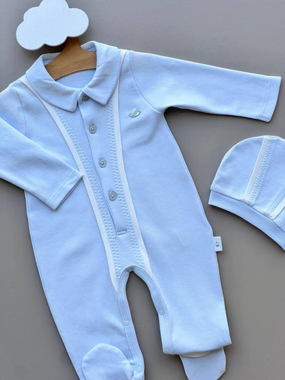 Polo Organic Cotton 2 Pcs Overall With Hat - La Farandole Paris