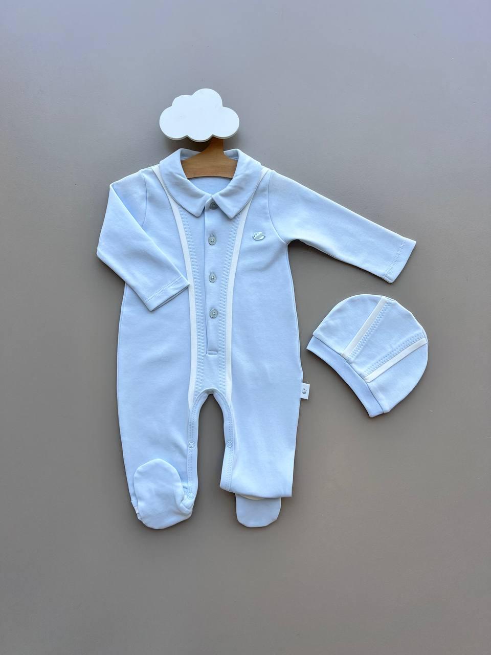 Polo Organic Cotton 2 Pcs Overall With Hat - La Farandole Paris