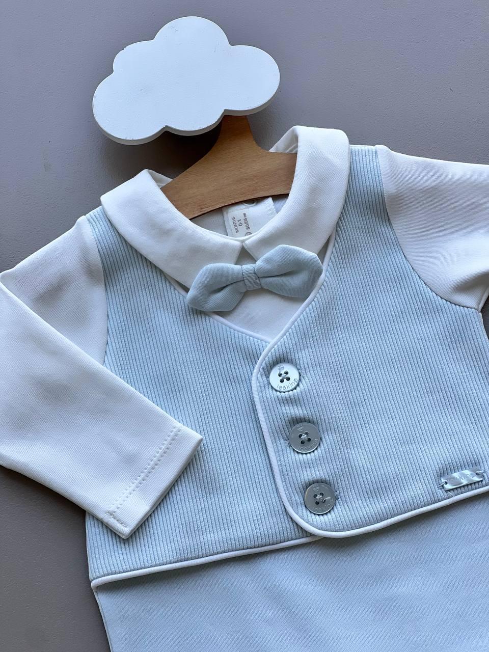 Aqua Polo Organic Cotton 2 Pcs Vest Overall With Hat - La Farandole Paris