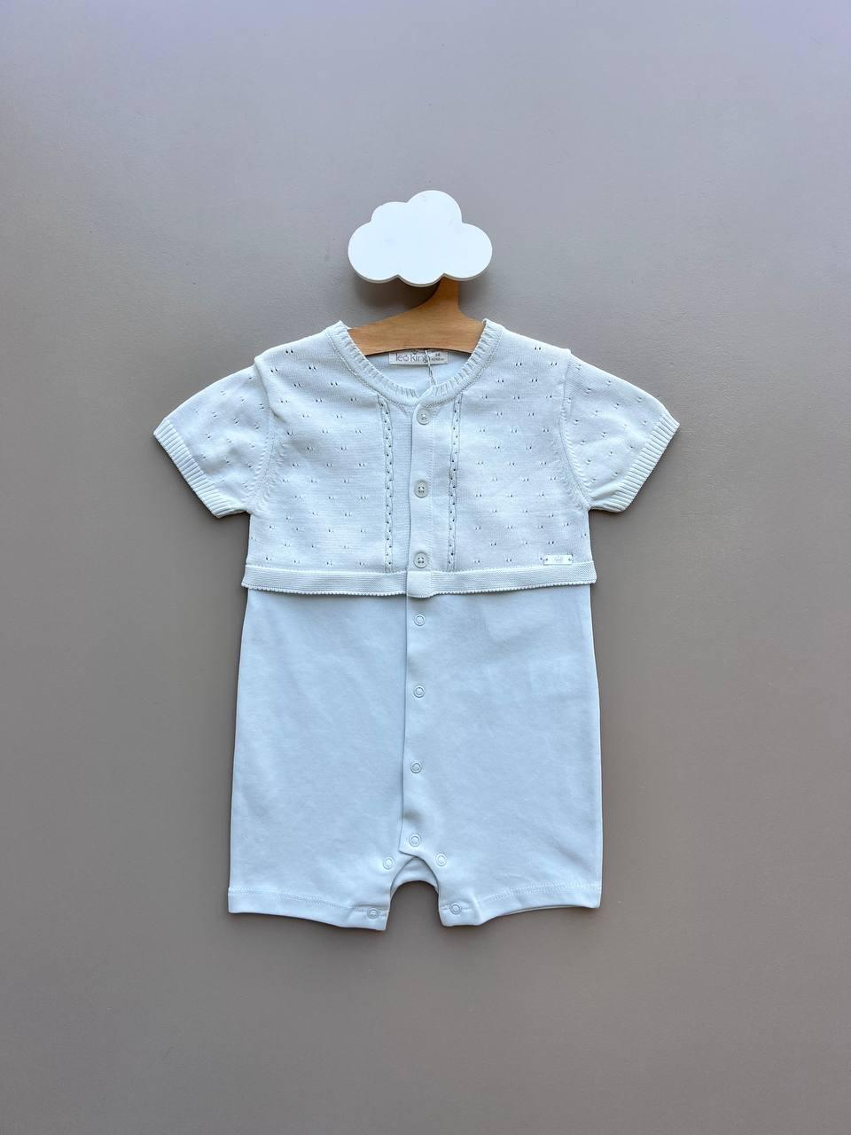 Aqua Organic Cotton Summer Romper - La Farandole Paris