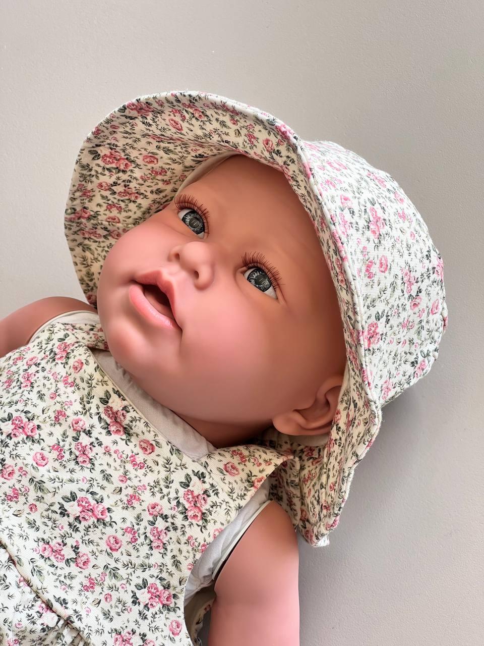 GOTS™ Certified Organic Cotton Beige & Pink 2 Pcs Romper With Hat - La Farandole Paris
