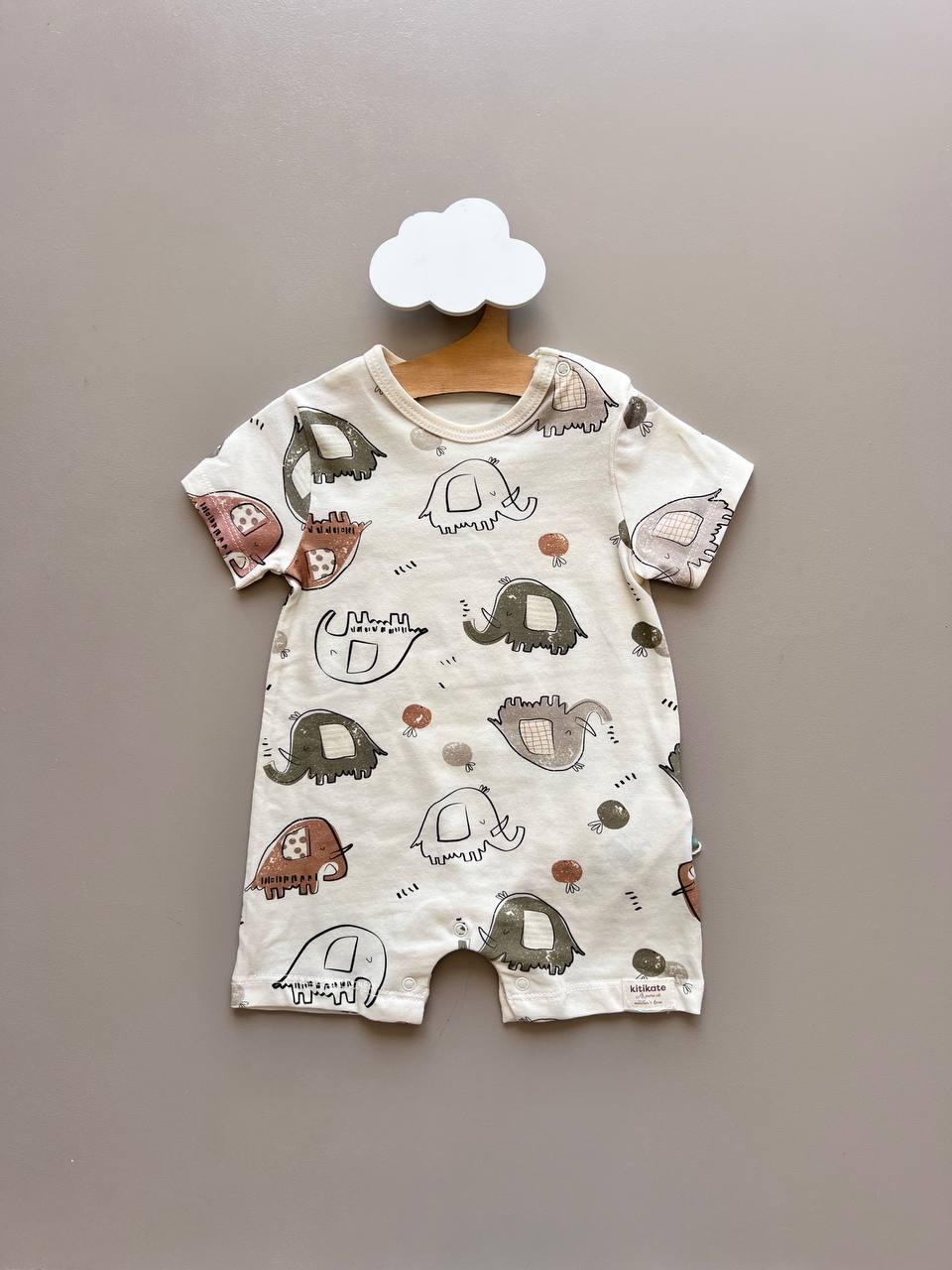 Diego GOTS™ Certified Organic Cotton Beige Romper - La Farandole Paris