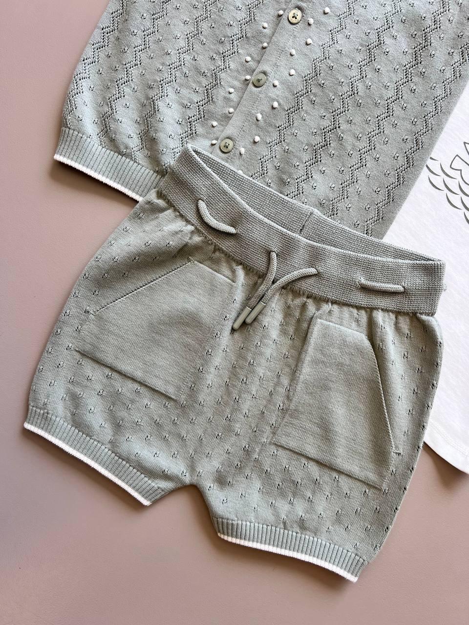 Green & White 3 Pcs Summer Set - La Farandole Paris