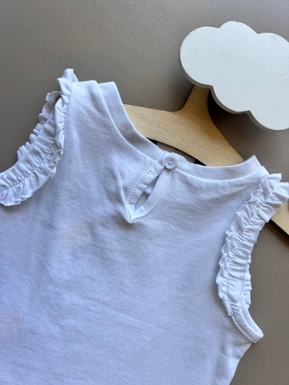 White & Green Cotton Summer 2 Pcs Set - La Farandole Paris