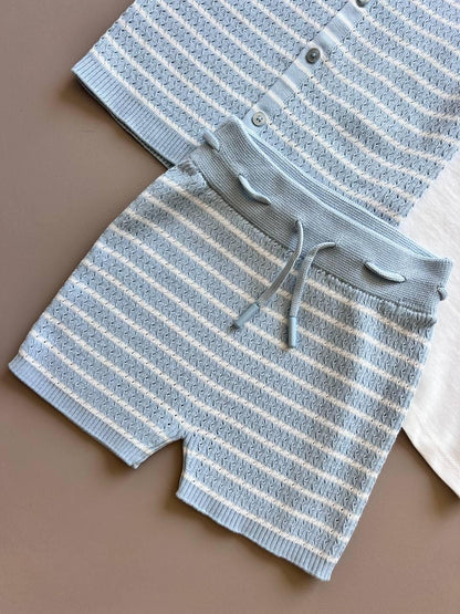 Blue & White 3 Pcs Summer Set - La Farandole Paris