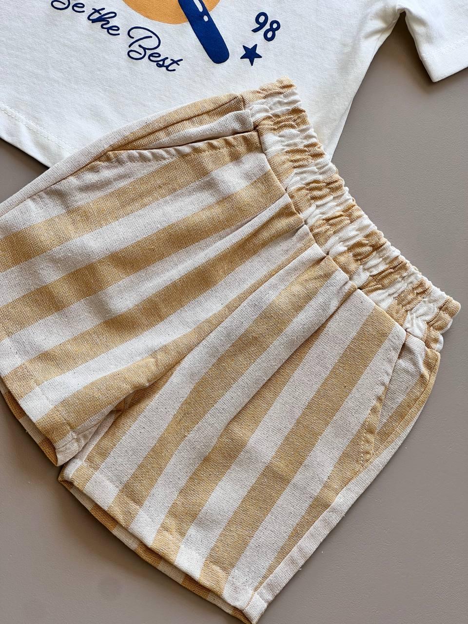Off-White & Yellow Summer 2 Pcs Set - La Farandole Paris