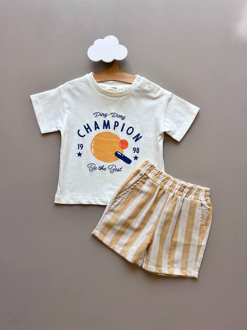 Off-White & Yellow Summer 2 Pcs Set - La Farandole Paris