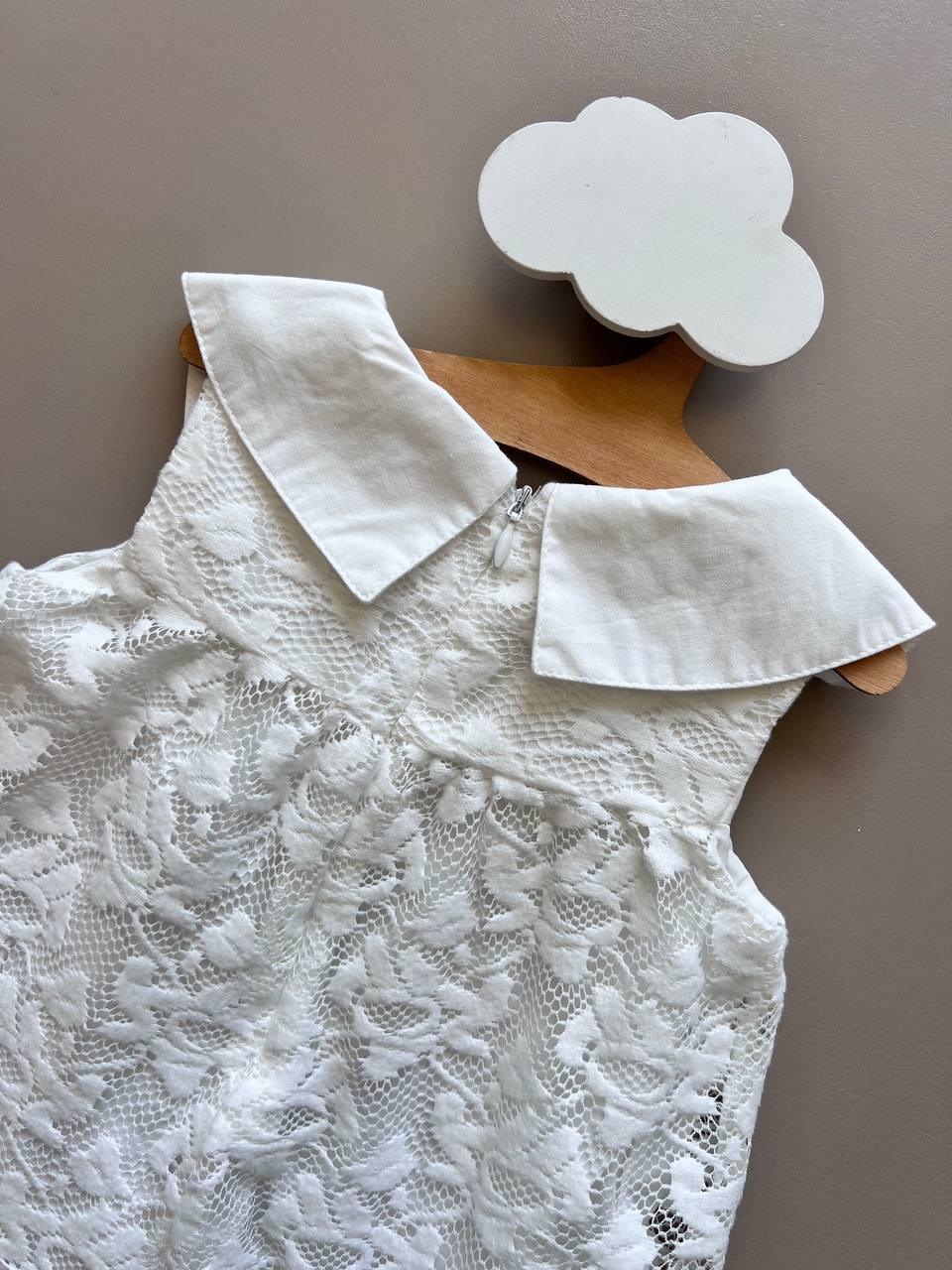 Off White Sleeveless Bridal Dress - La Farandole Paris