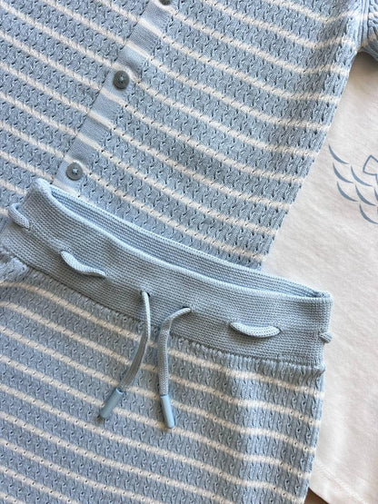Blue & White 3 Pcs Summer Set - La Farandole Paris