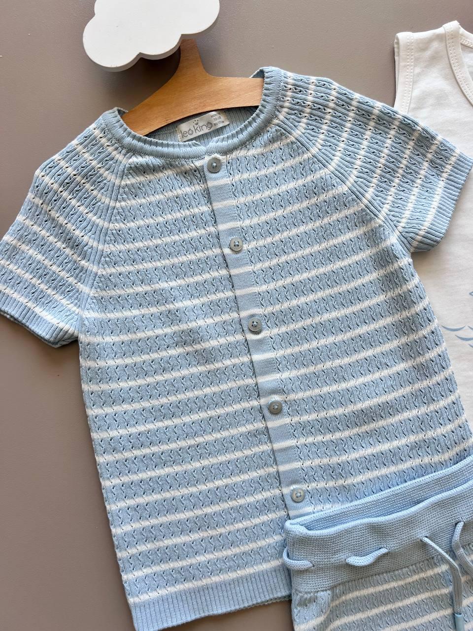 Blue & White 3 Pcs Summer Set - La Farandole Paris