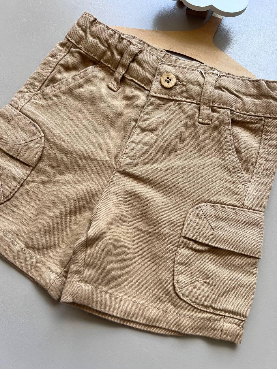 Denim Cargo Short - La Farandole Paris