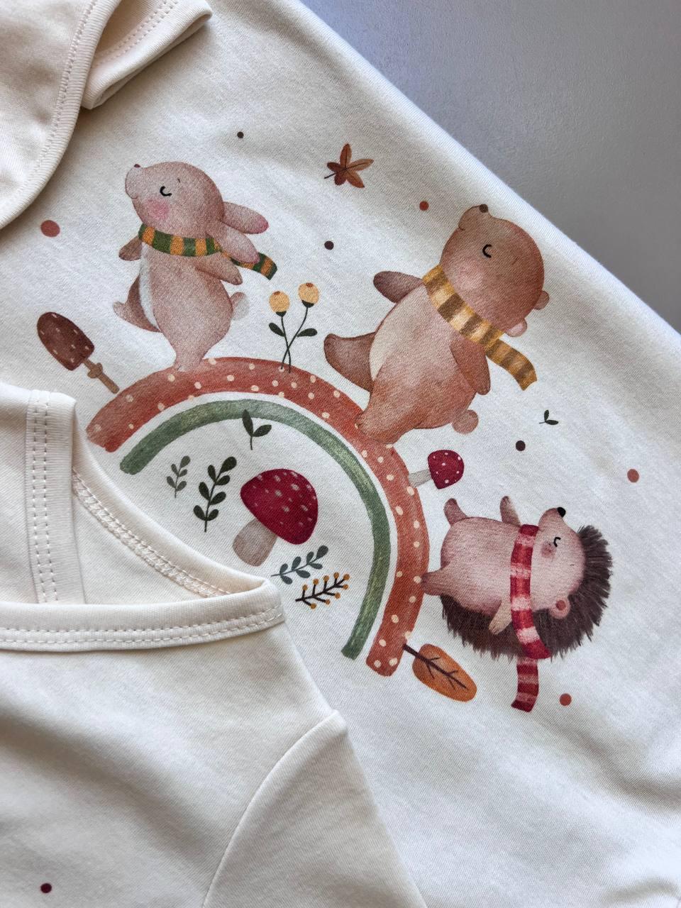 Mushroom Beige & Brown GOTS™ Certified Organic Cotton 10 Pcs Hospital Set - La Farandole Paris