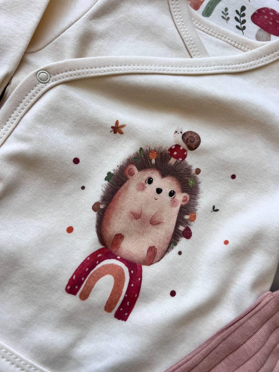 Mushroom Beige & Brown GOTS™ Certified Organic Cotton 10 Pcs Hospital Set - La Farandole Paris