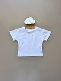 White Organic Cotton Basic T-Shirt - La Farandole Paris