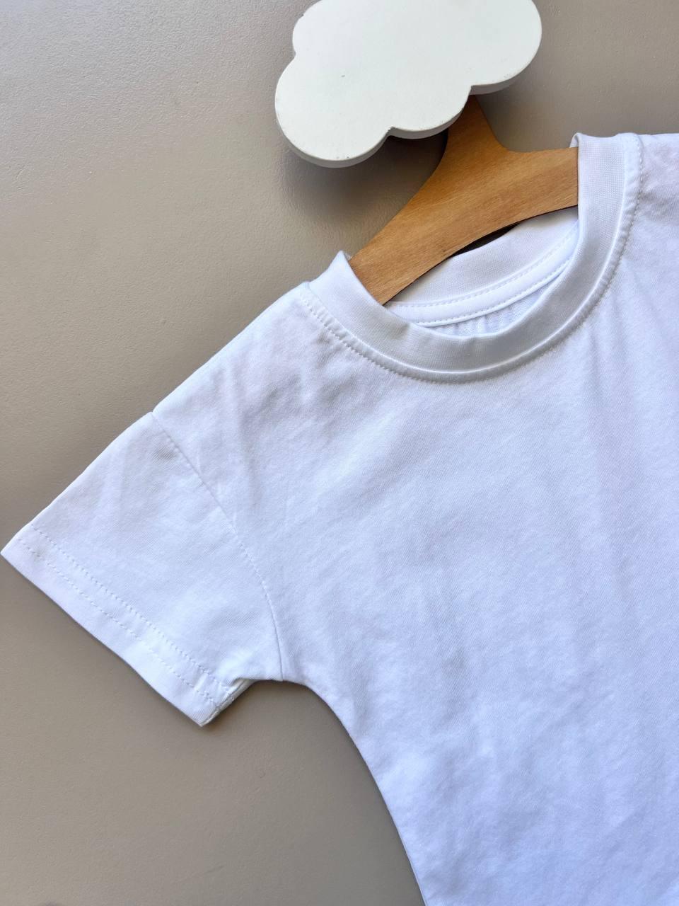 White Organic Cotton Basic T-Shirt - La Farandole Paris