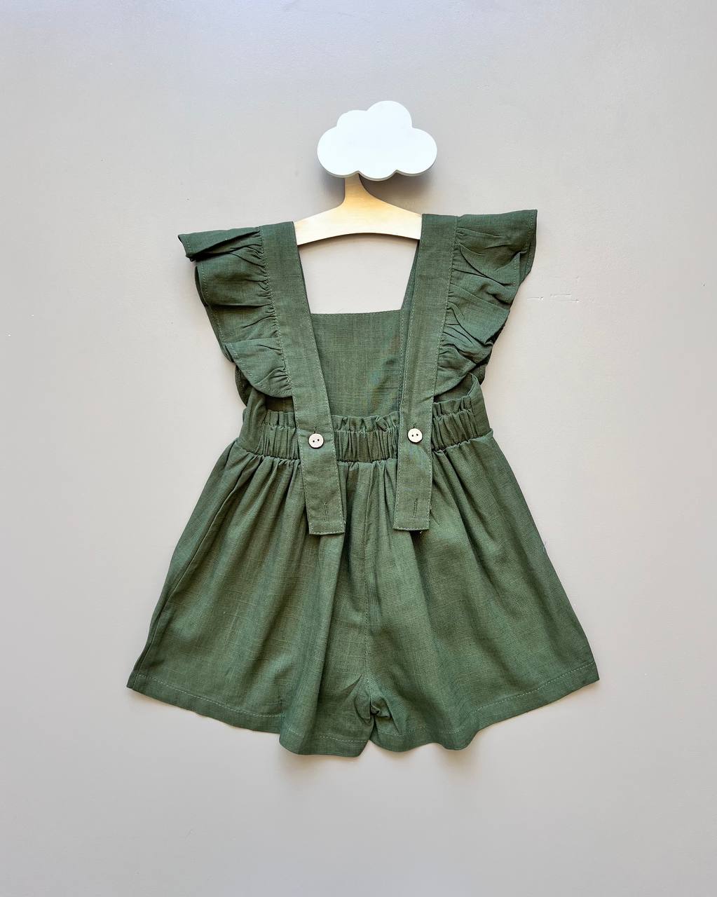 Green Linen Romper