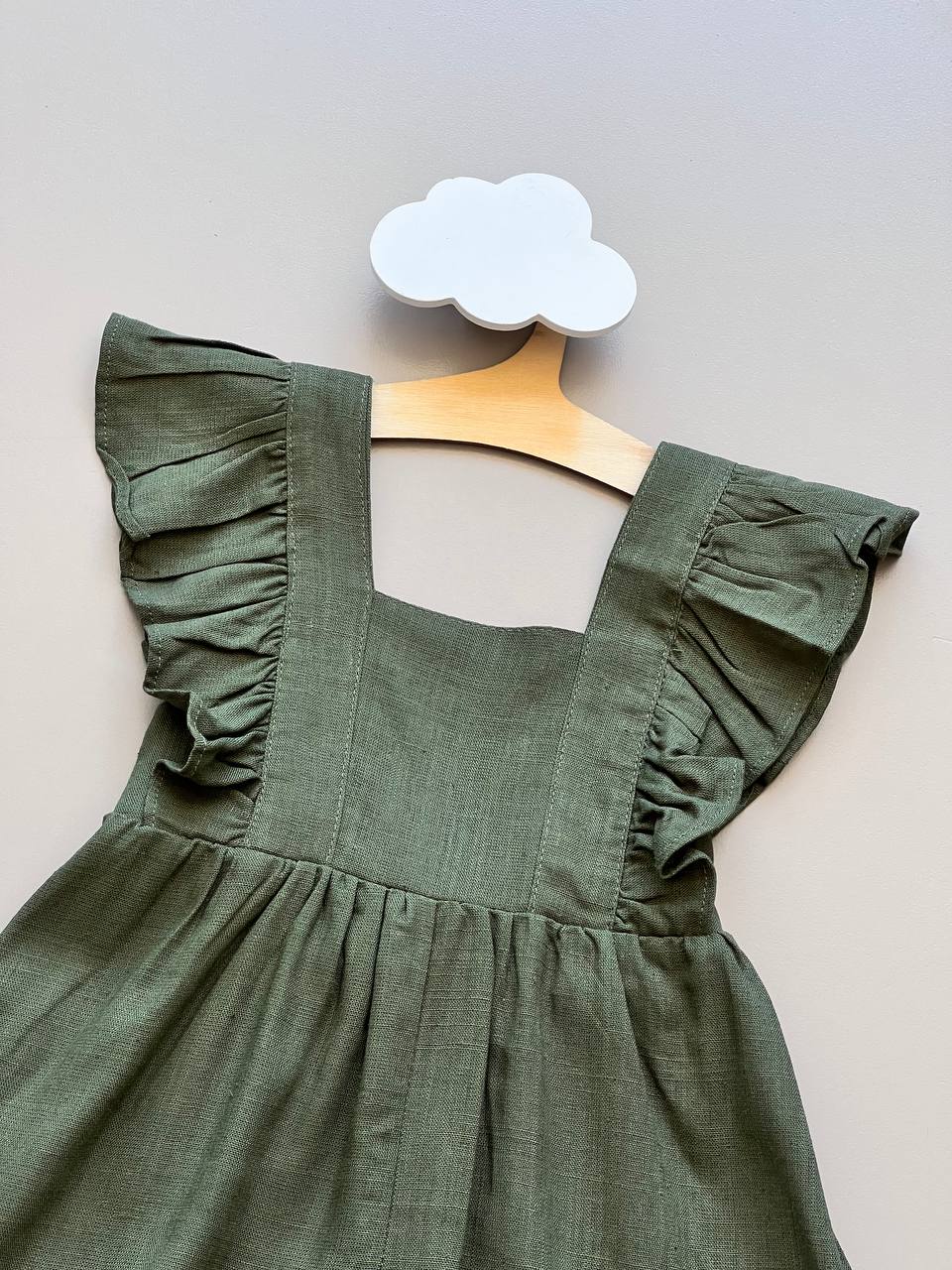 Green Linen Romper