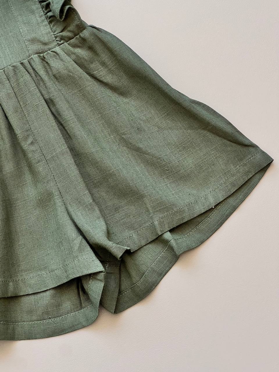 Green Linen Romper