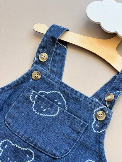 Navy Bear Jeans Salopettes