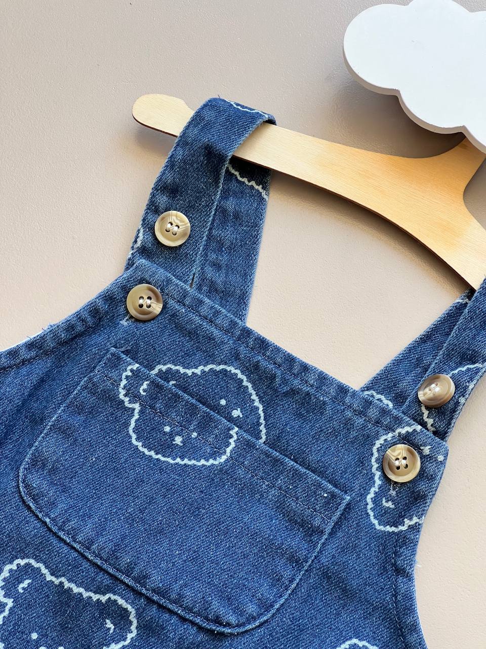 Navy Bear Jeans Salopettes