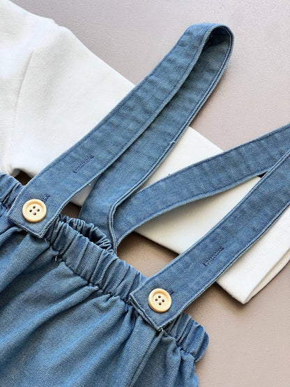 Blue Denim Summer Salopettes 3 Pcs