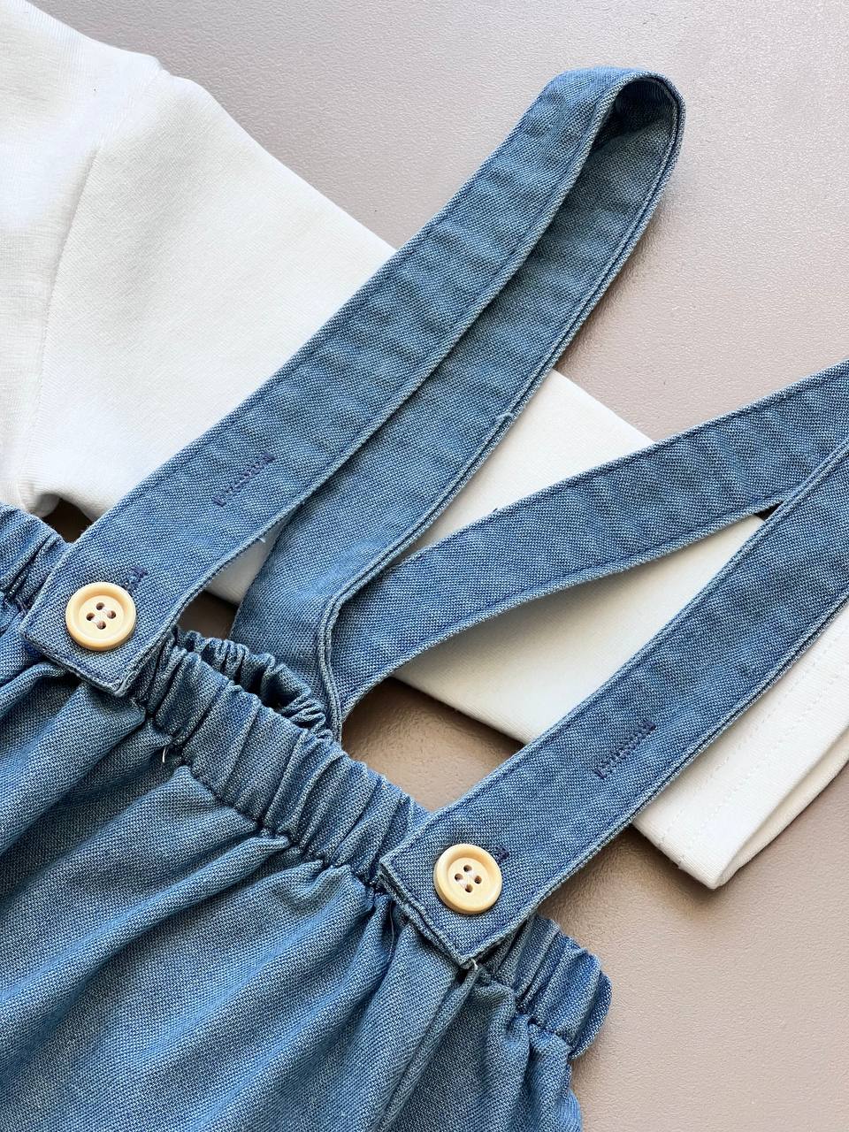 Blue Denim Summer Salopettes 3 Pcs