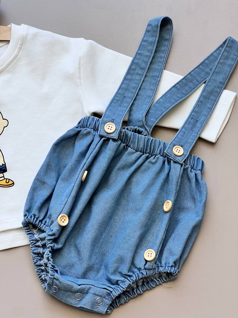 Blue Denim Summer Salopettes 3 Pcs