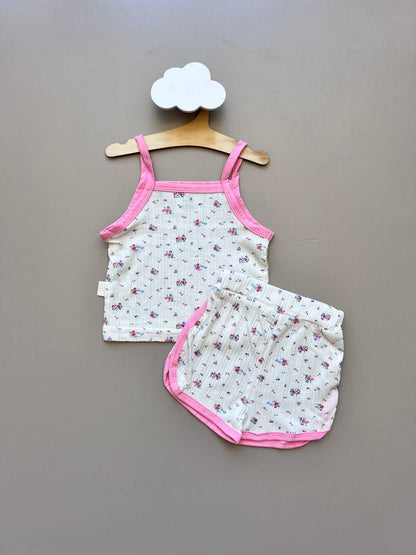 Sleeveless Floral Cotton Summer 2 Pcs Set