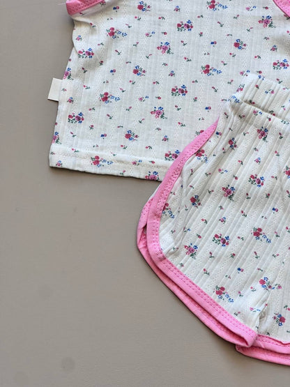Sleeveless Floral Cotton Summer 2 Pcs Set
