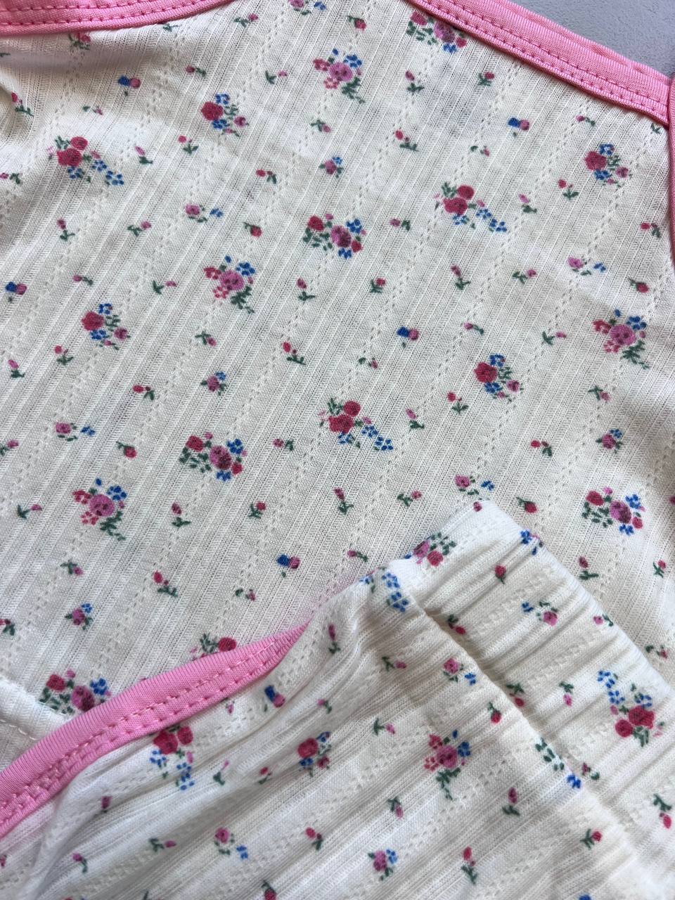 Sleeveless Floral Cotton Summer 2 Pcs Set