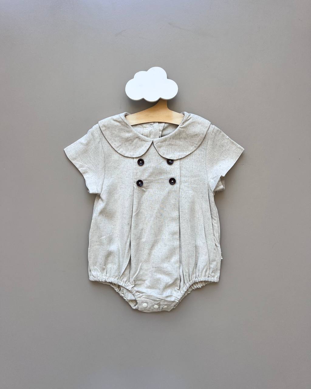 Collar Linen Summer Romper