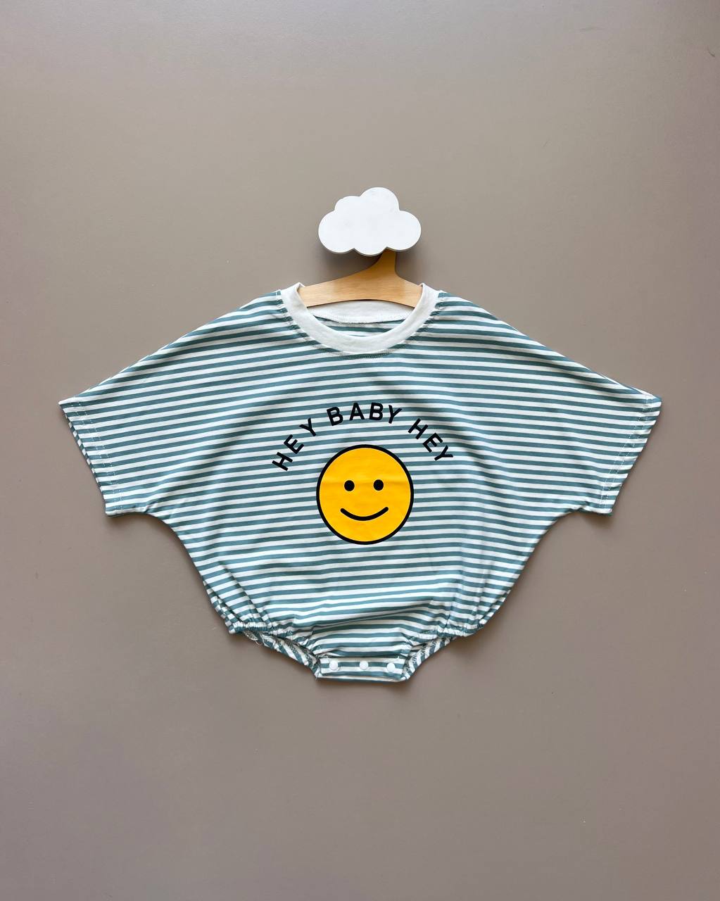 Smiley Hey Baby Cotton Summer Romper