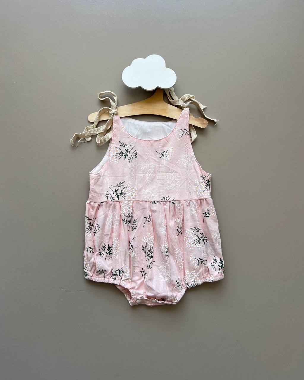 Pink Floral Sleeveless Romper