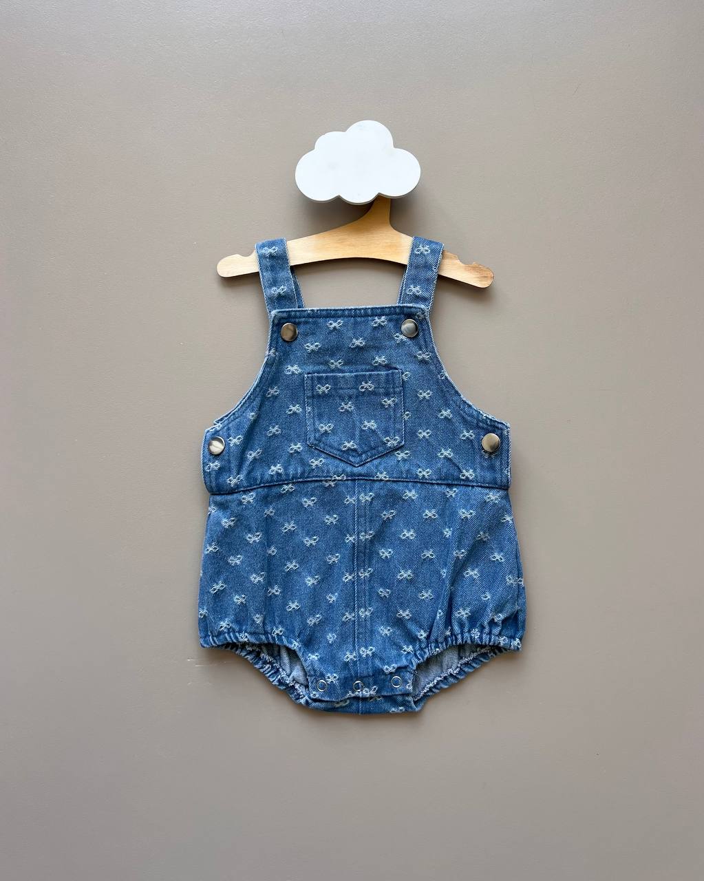 Navy Bow Jeans Salopettes