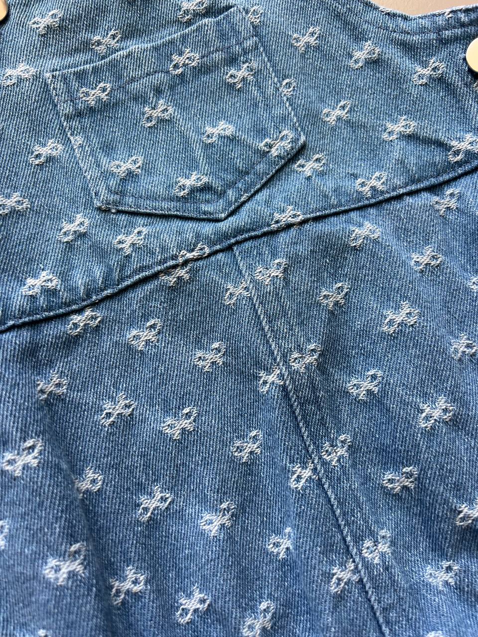 Navy Bow Jeans Salopettes
