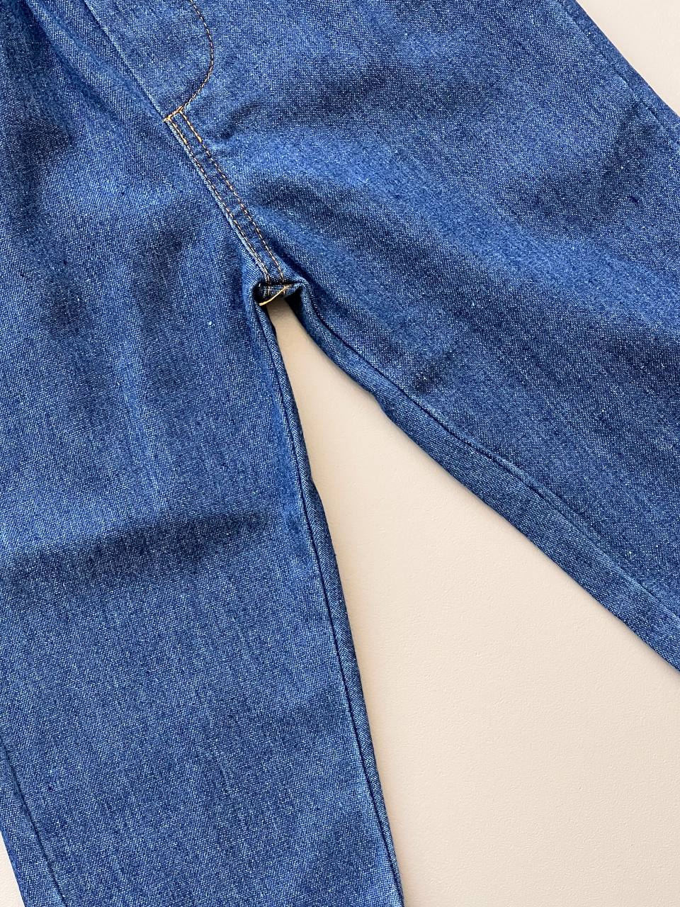 Navy Denim Loose Pants