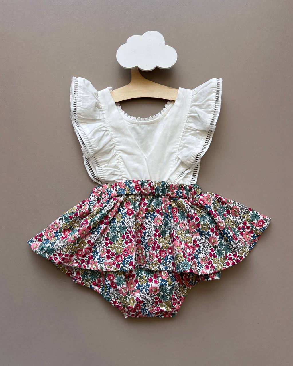 White & Colors Skirt Style Romper