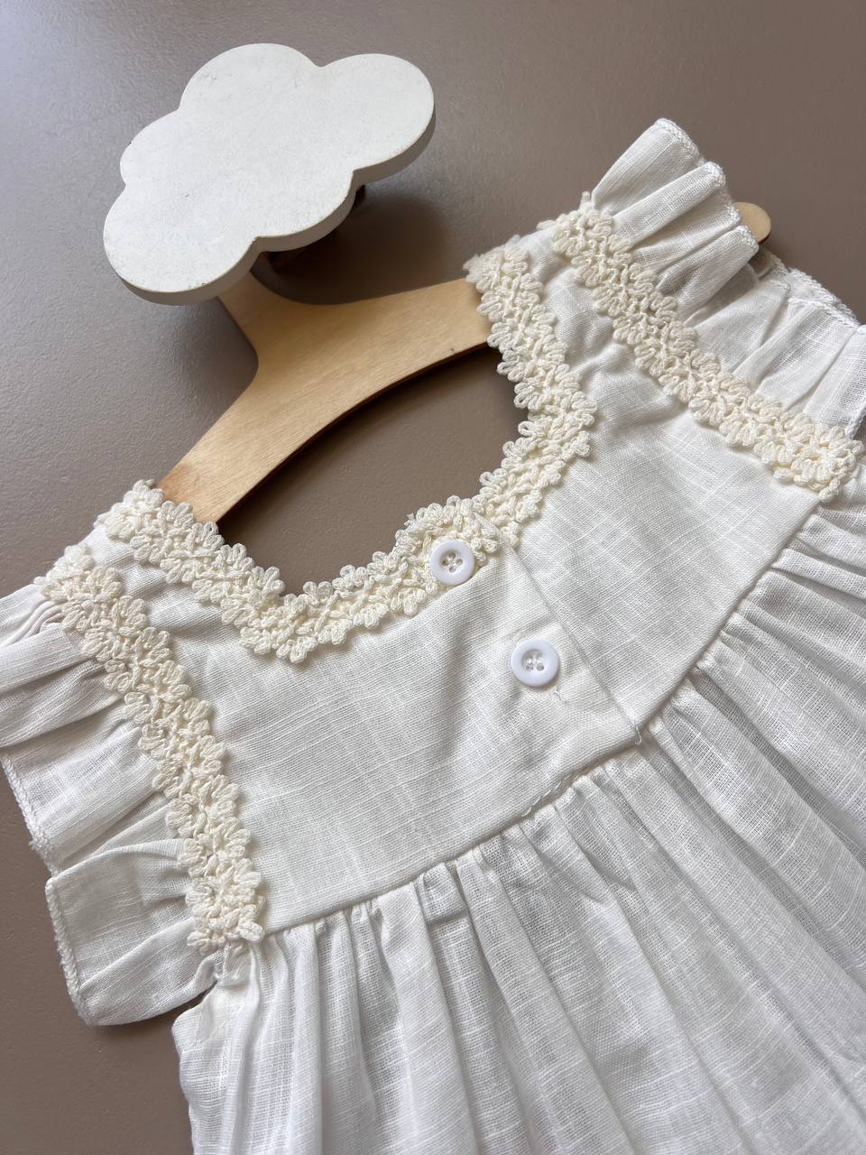 White Embroidered Floral Cotton Dress