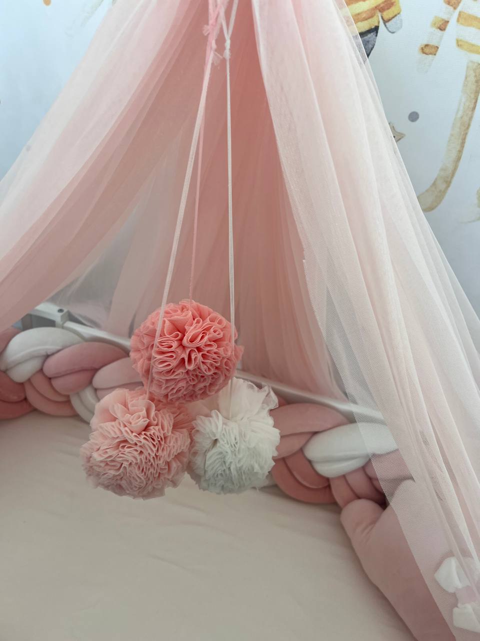 Pink Florian Mosquito Net