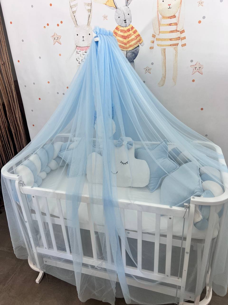 Blue Florian Mosquito Net