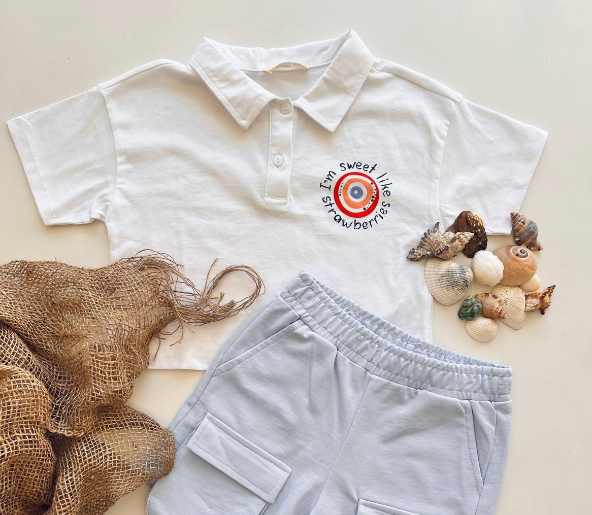 White Oversize Polo T Shirt - La Farandole Paris