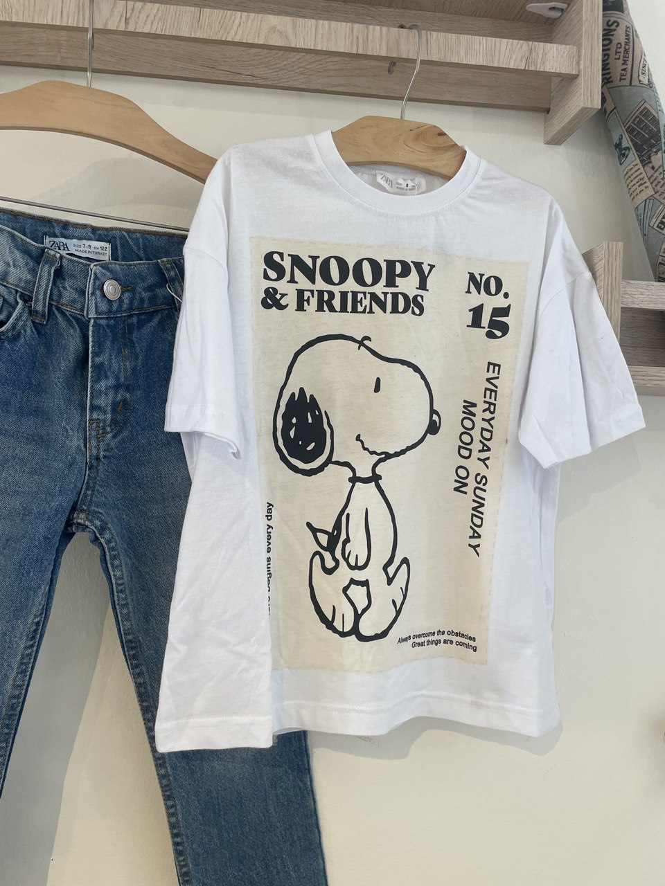 White/beige Snoopy T Shirt