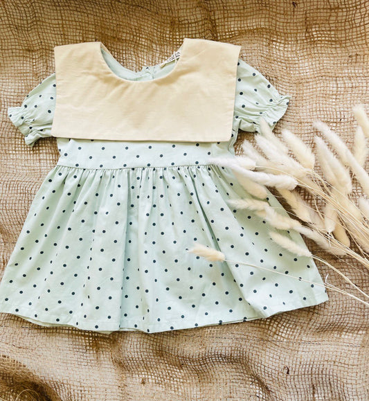 Green And Beige Vintage Dress