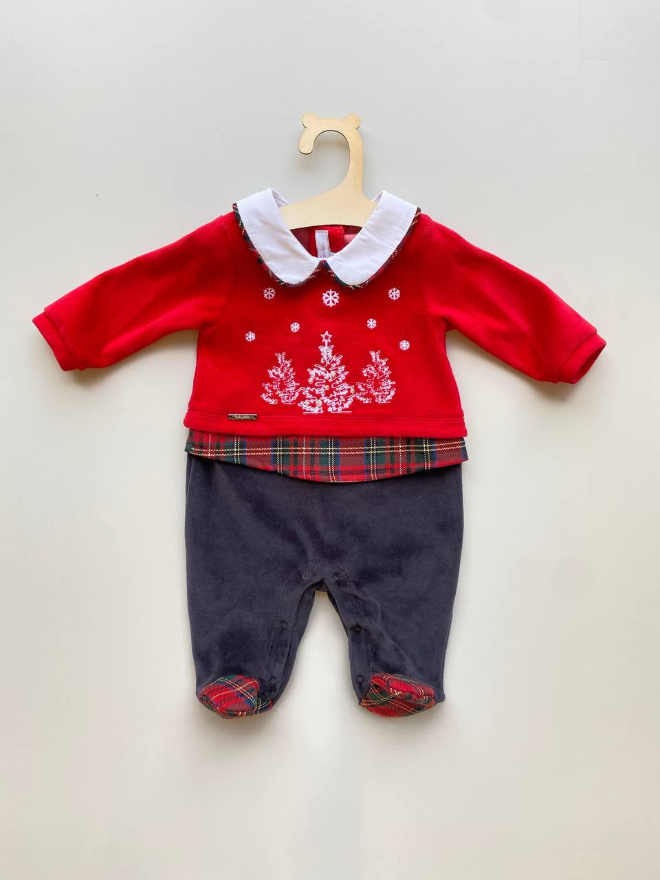 Noel Black/Red Velvet Overall - La Farandole Paris