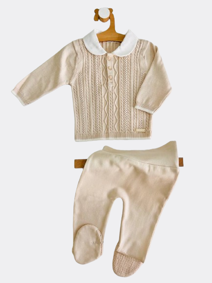 Beige Polo 2 Pieces Set