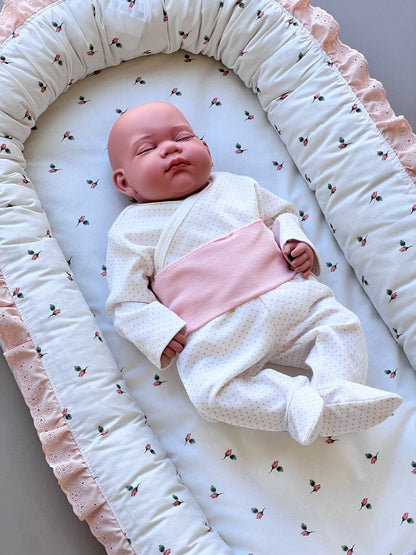 Pink And White Organic Cotton Double Breasted Packs Of 3 Pcs
