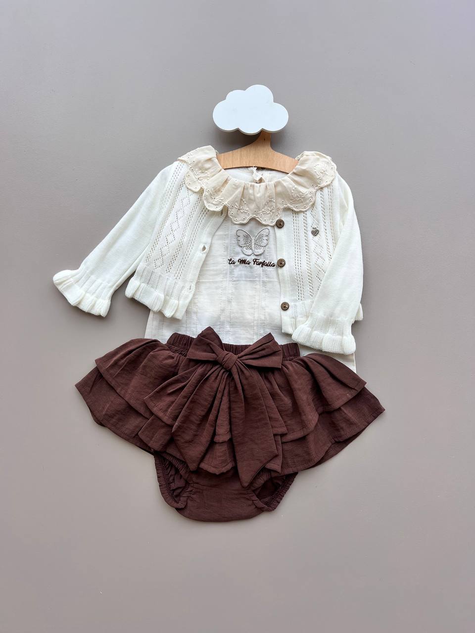 Brown and Beige Jacket With Shirt And Tutu