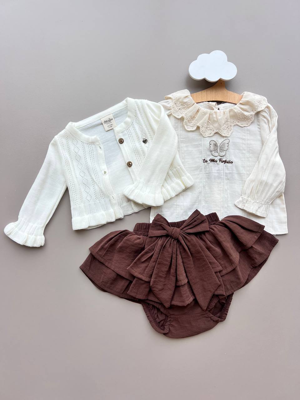 Brown and Beige Jacket With Shirt And Tutu