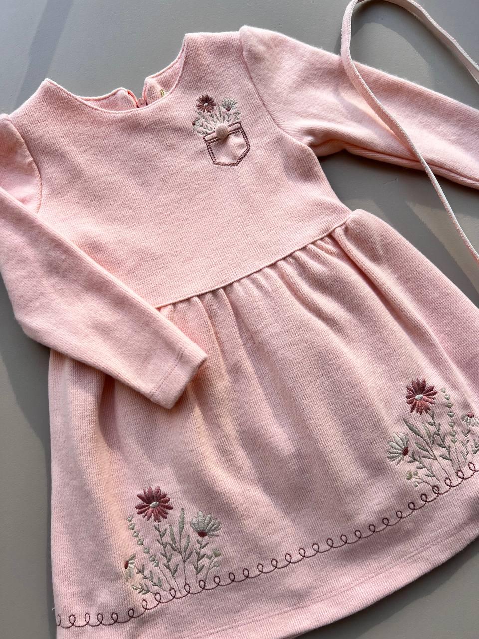 Pink Dress With Sac For Girls - La Farandole Paris