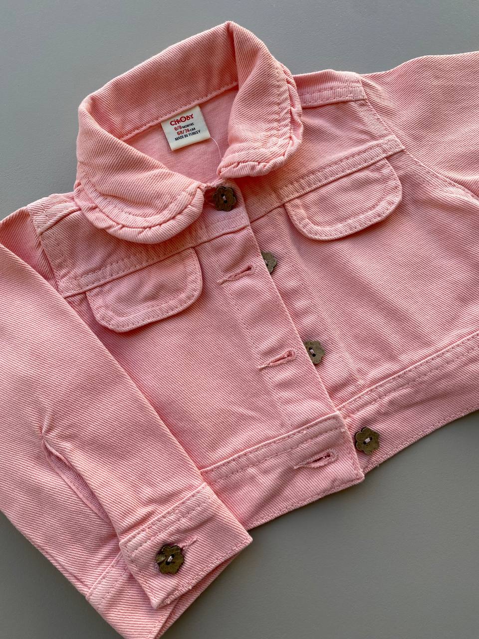 Pink Crop Jeans Jacket